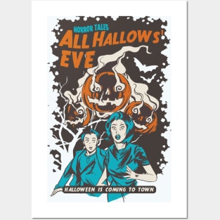 Halloween is coming to town, Pumpkin Halloween Horror Poster Posters and Art